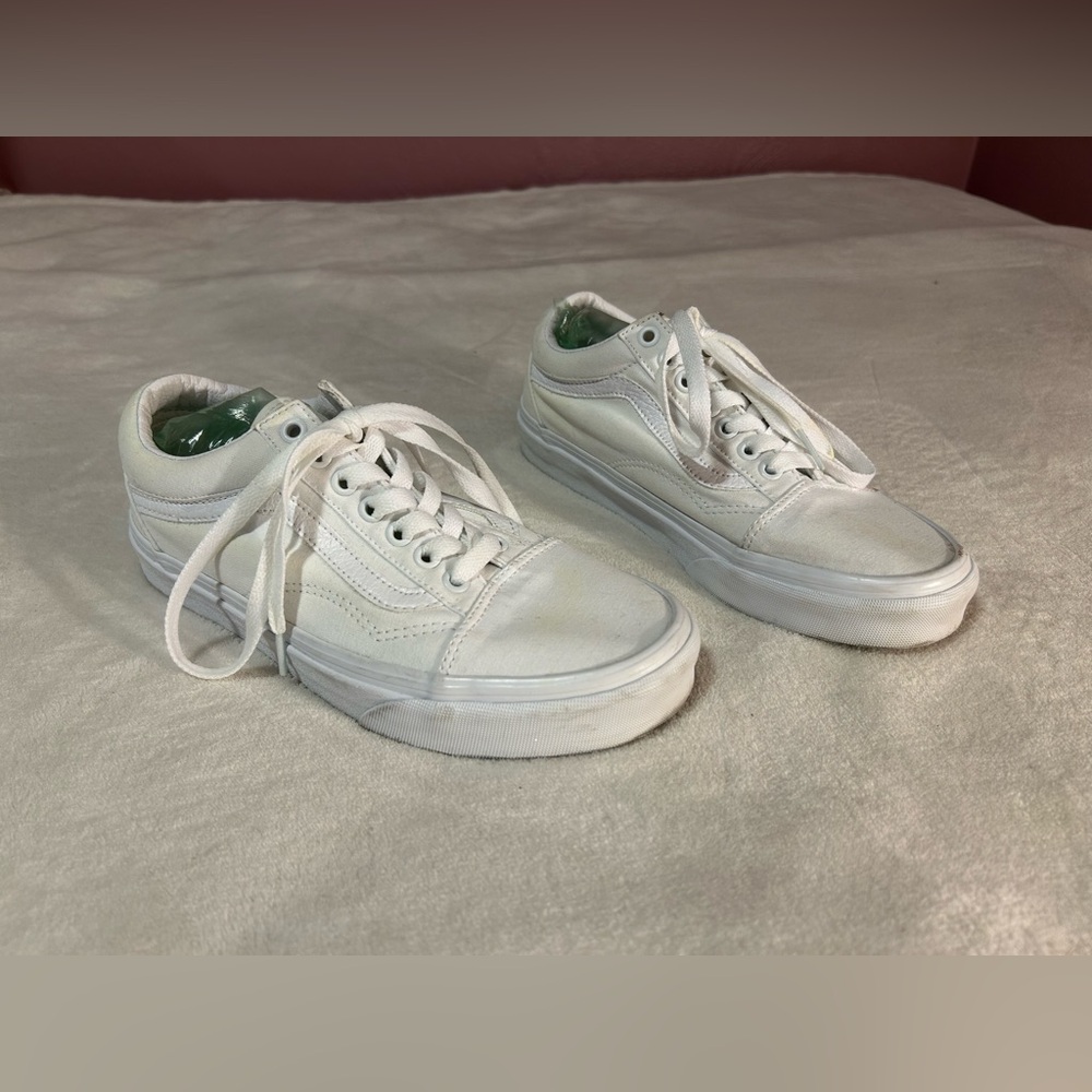 Vans white skate shoes women's 8.5 Men's 7 lace summer casual - Picture 1 of 7
